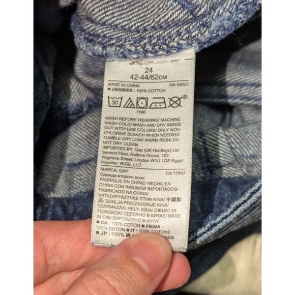 Gap Jeans 24 Women's Blue Medium Wash High Rise Belted Wide Leg Denim Culottes - Picture 8 of 9